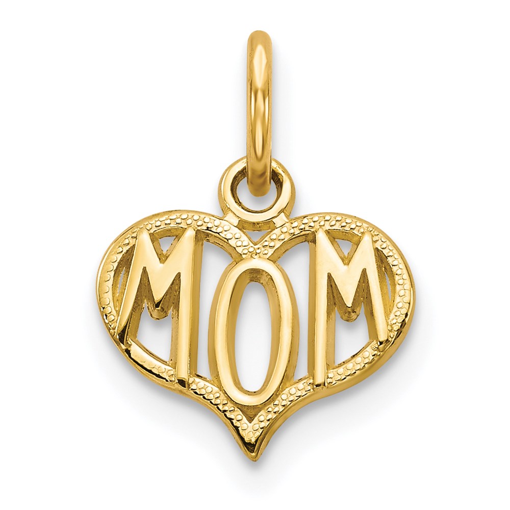 14k MOM Heart Charm-C368