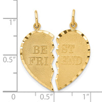 14k BEST FRIEND Diamond-cut 2-piece Charm-C369