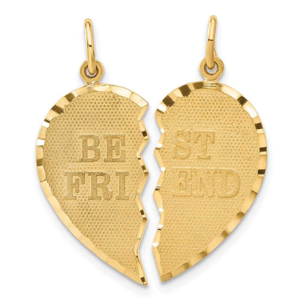 14k BEST FRIEND Diamond-cut 2-piece Charm-C369