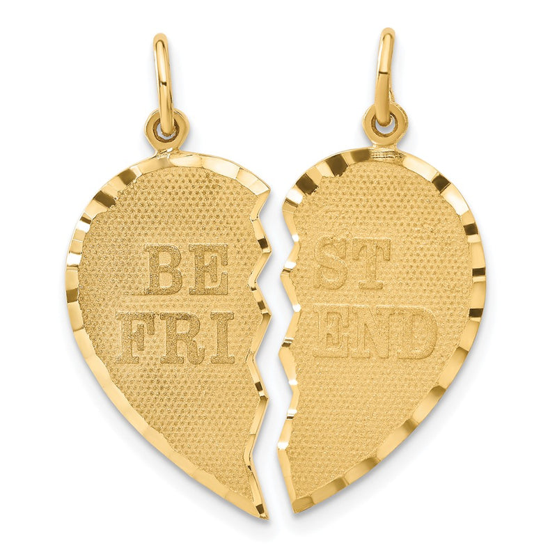 14k BEST FRIEND Diamond-cut 2-piece Charm-C369