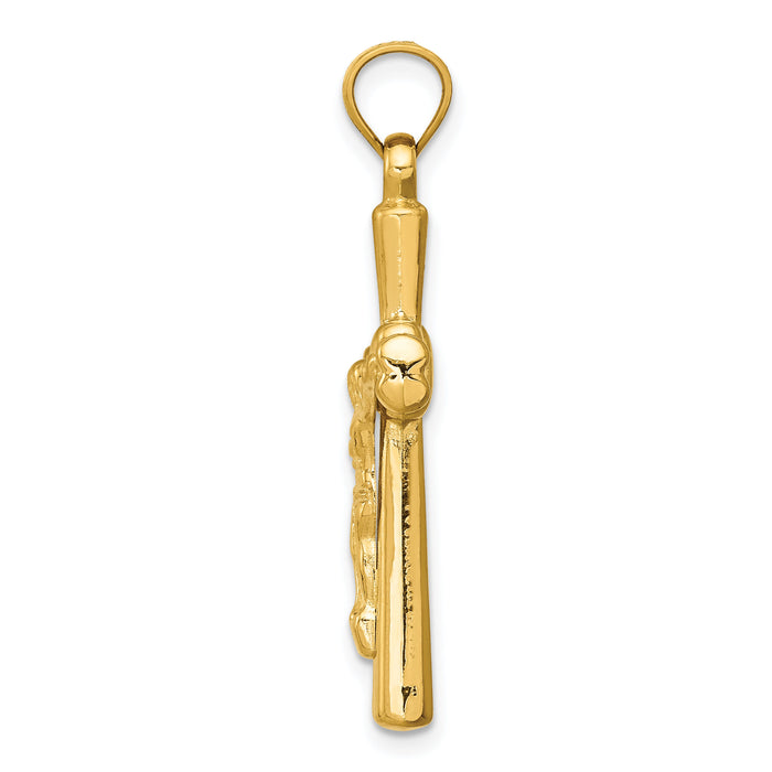 14K Reversible Crucifix Pendant-C3690