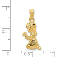 14k Praying Girl Pendant-C3737
