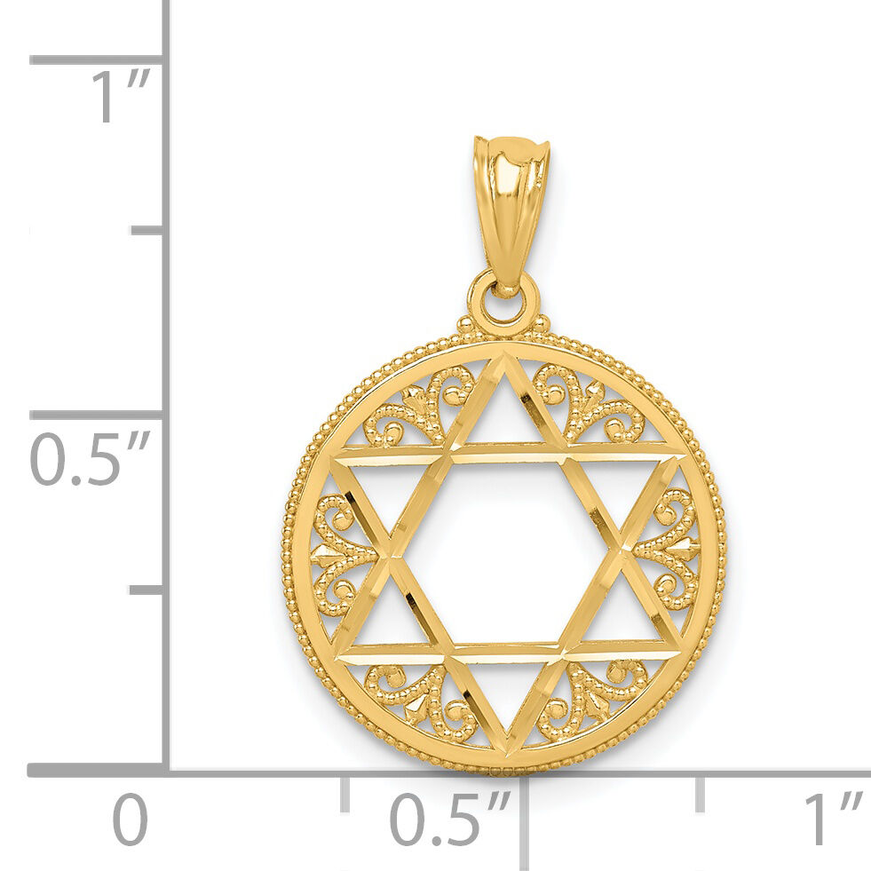 14k Filigree Star of David Pendant-C3739