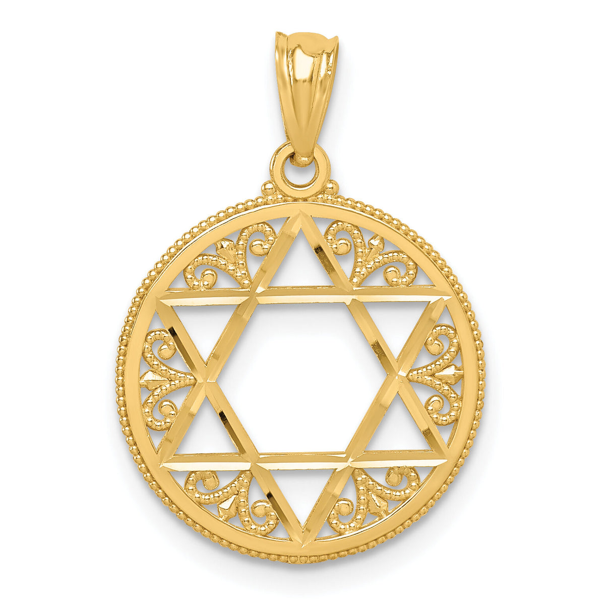 14k Filigree Star of David Pendant-C3739