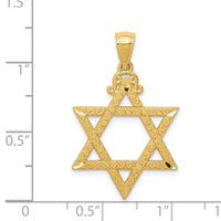 14k Diamond-cut Star of David Pendant-C3741