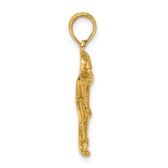 14k Hockey Player with Stick and Puck Charm-C3754