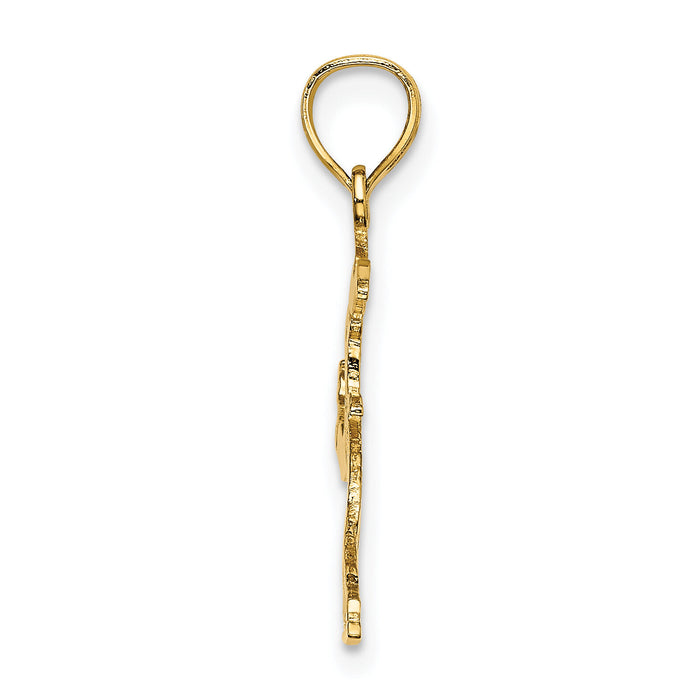 14k Ice Skater Jumping Charm-C3756