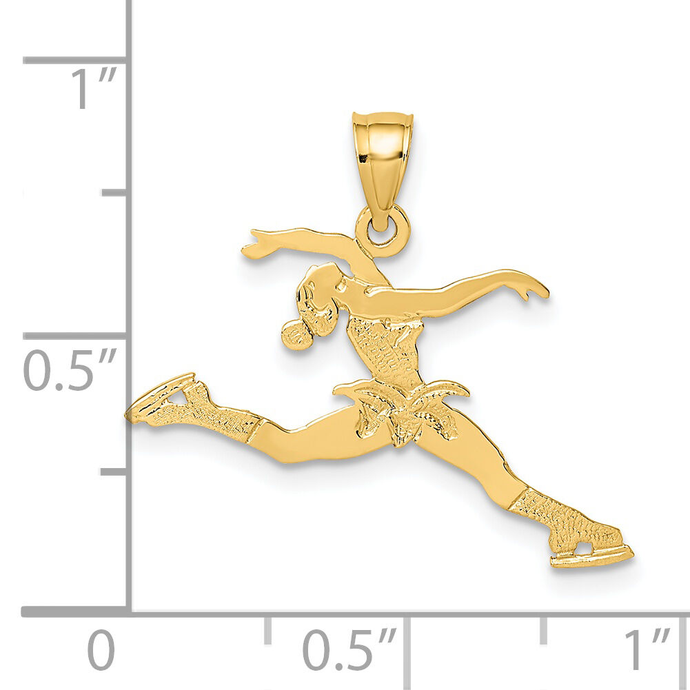 14k Ice Skater Jumping Charm-C3756