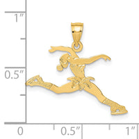 14k Ice Skater Jumping Charm-C3756