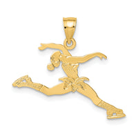 14k Ice Skater Jumping Charm-C3756