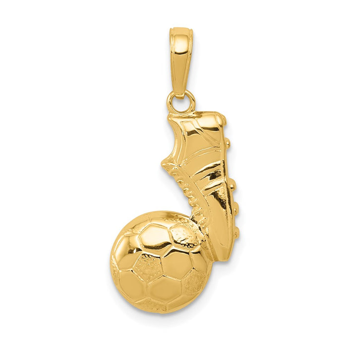 14k Soccer Ball and Shoe Pendant-C3761