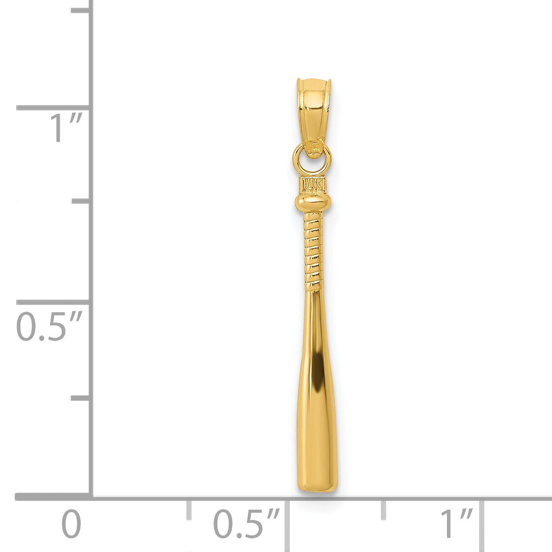 14k 3-D Baseball Bat Pendant-C3764