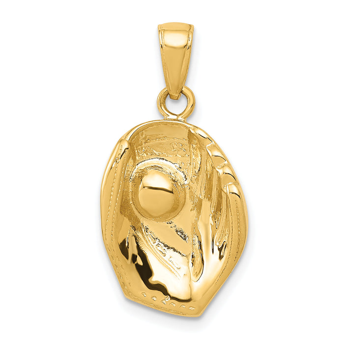 14K Baseball Glove And Ball Pendant-C3766