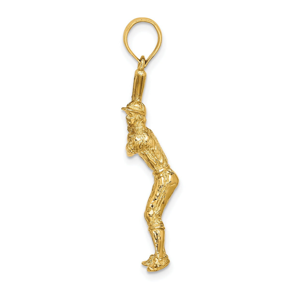 14k 3-D Baseball Player with Bat Charm-C3767