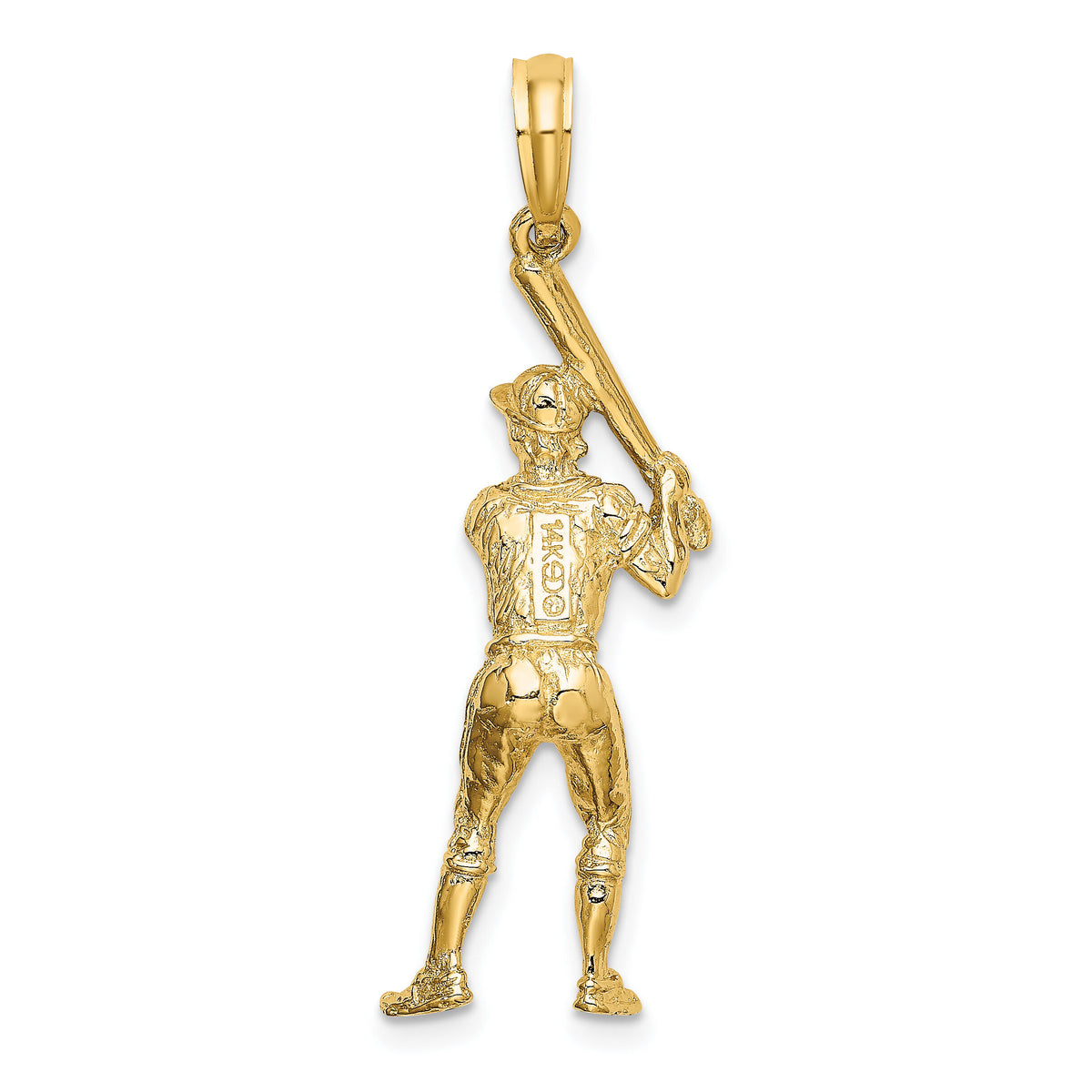 14k 3-D Baseball Player with Bat Charm-C3767