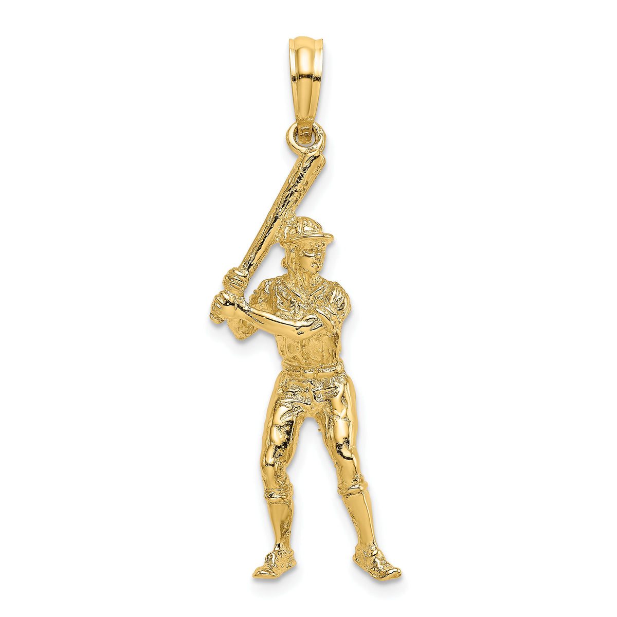 14k 3-D Baseball Player with Bat Charm-C3767