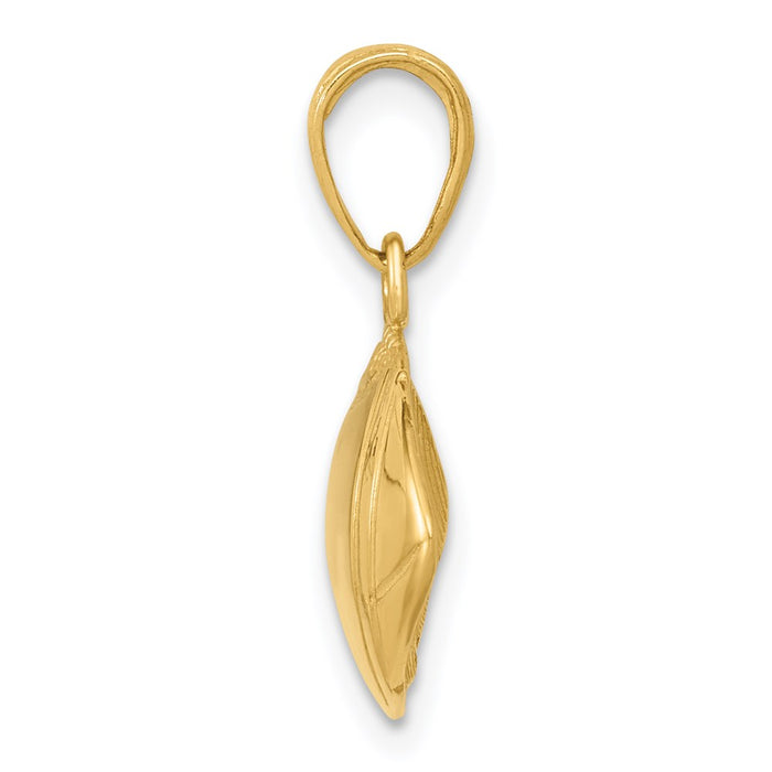 14k Football Profile Pendant-C3769