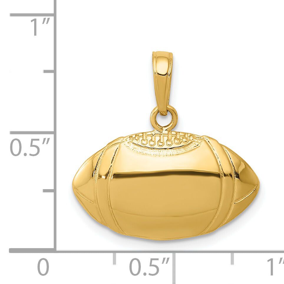 14k Football Profile Pendant-C3769