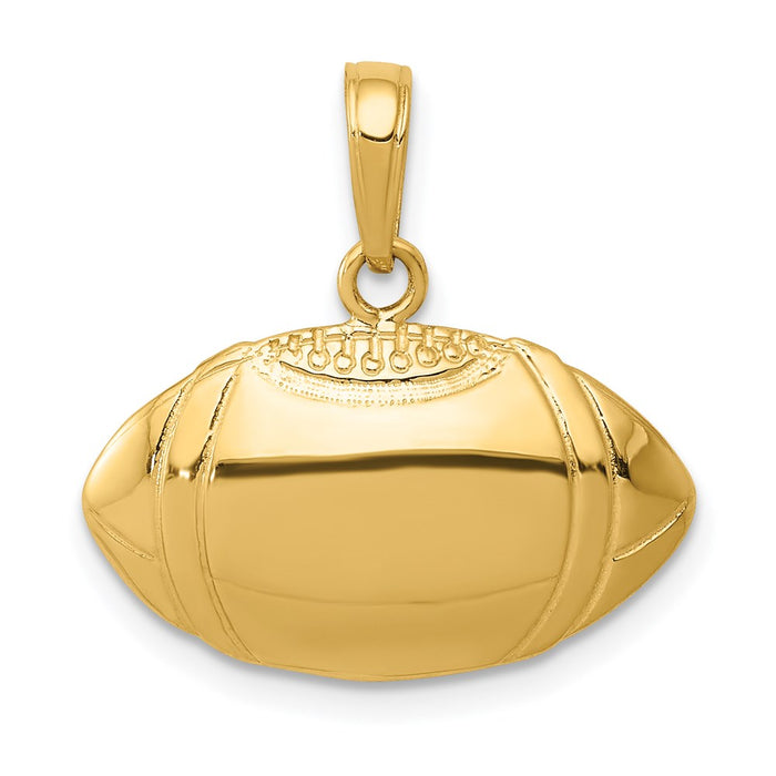 14k Football Profile Pendant-C3769