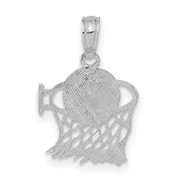 14K White Gold Basketball in Net Pendant-C3776W