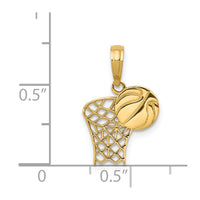 14k Basketball Hoop and Ball Pendant-C3777