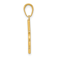 14k Polished Cross Pendant-C3782