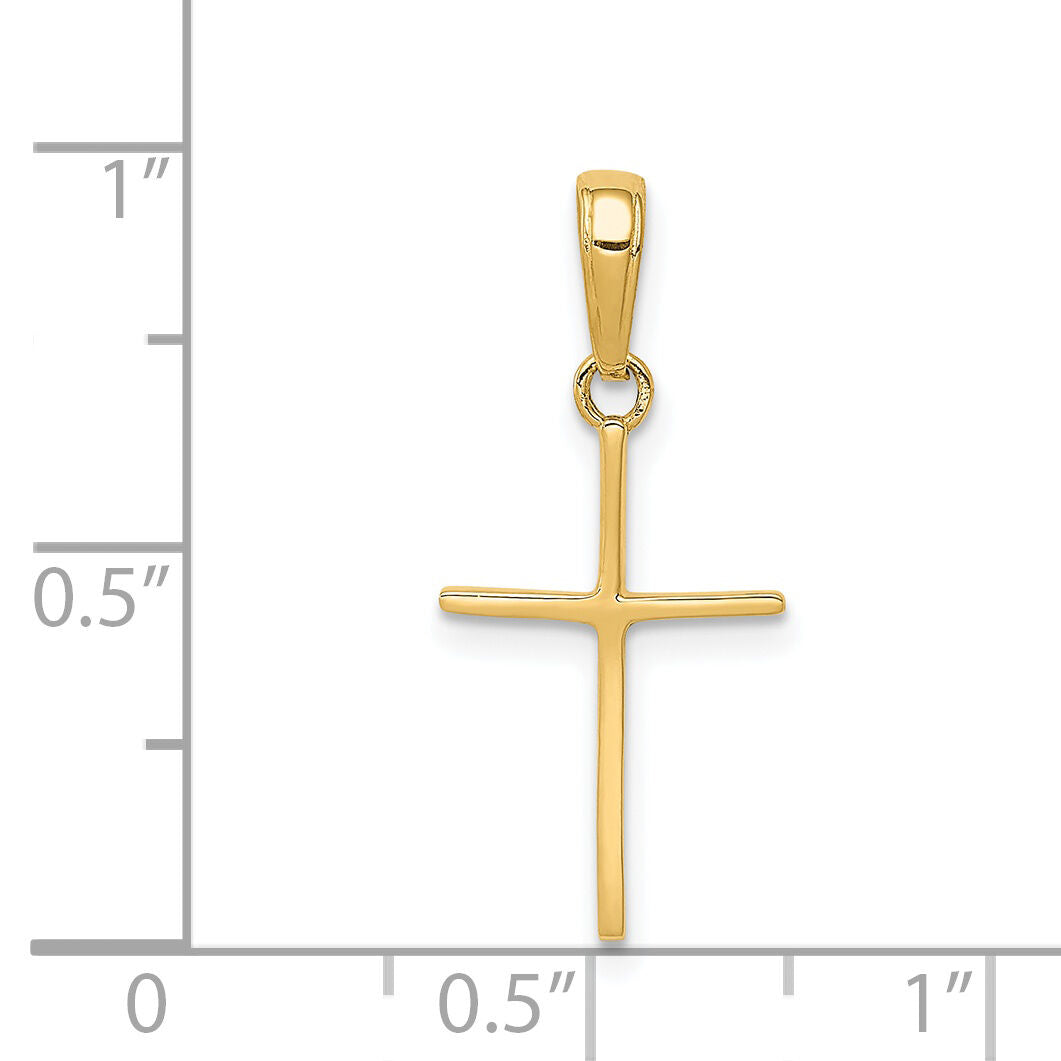 14k Polished Cross Pendant-C3782