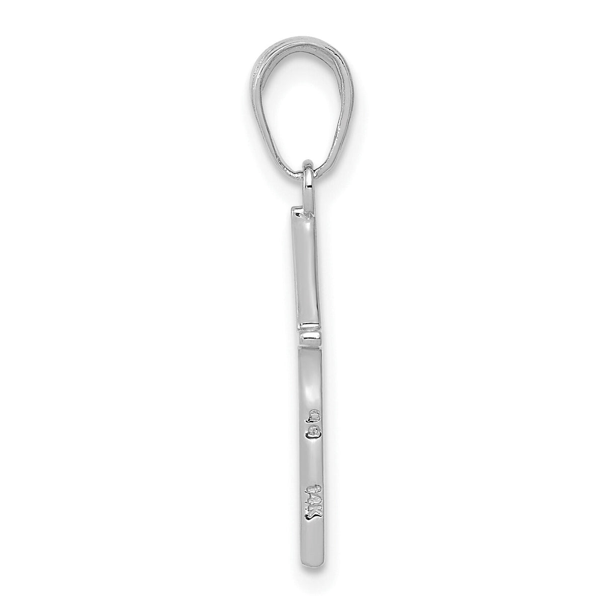 14k White Gold Polished Cross Pendant-C3782W