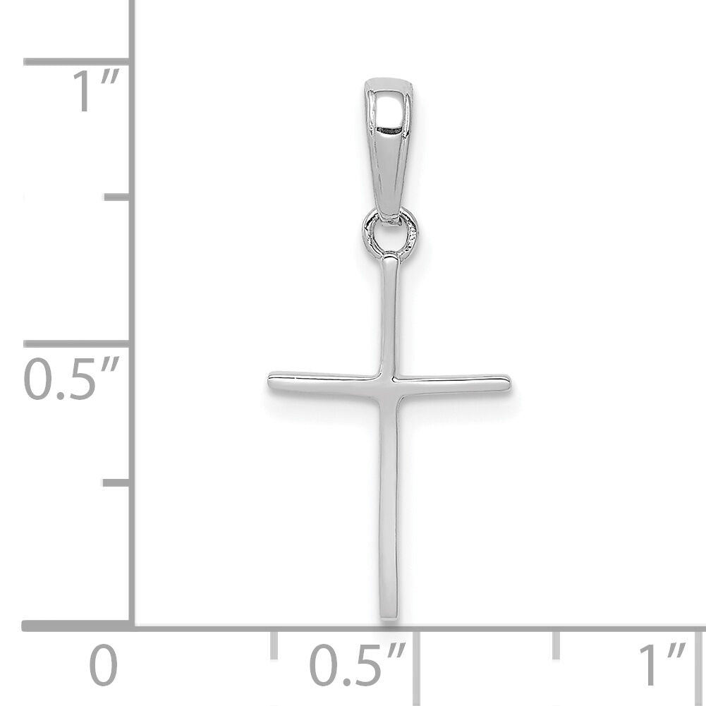 14k White Gold Polished Cross Pendant-C3782W