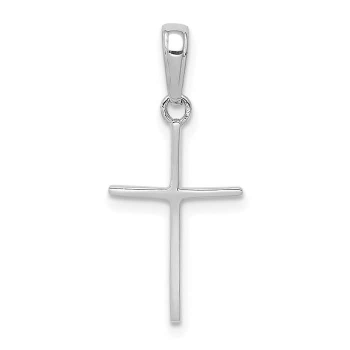 14k White Gold Polished Cross Pendant-C3782W