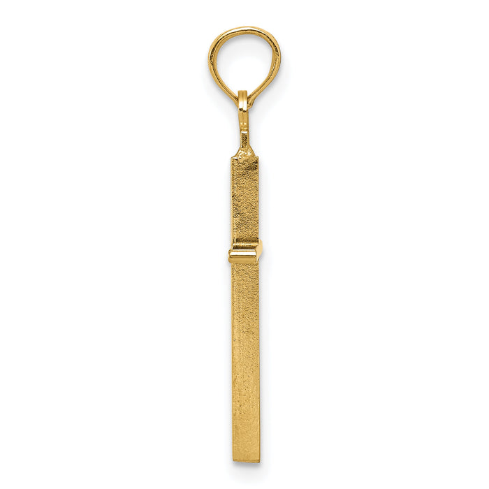 14k Polished Cross Pendant-C3783