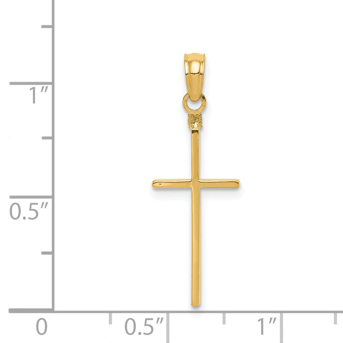 14k Polished Cross Pendant-C3783