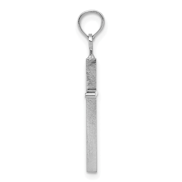 14K White Gold Polished Cross Pendant-C3783W