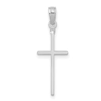 14K White Gold Polished Cross Pendant-C3783W