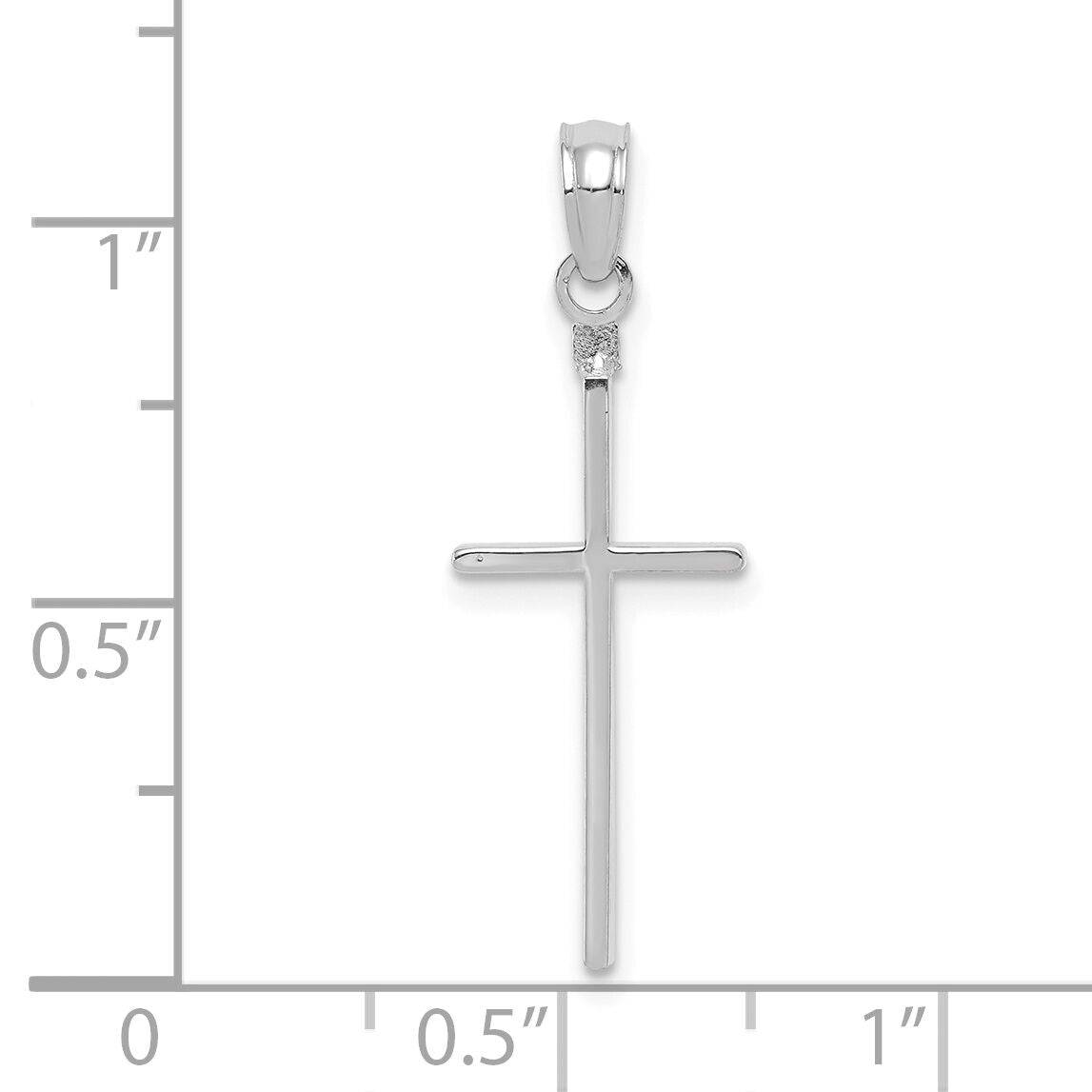 14K White Gold Polished Cross Pendant-C3783W