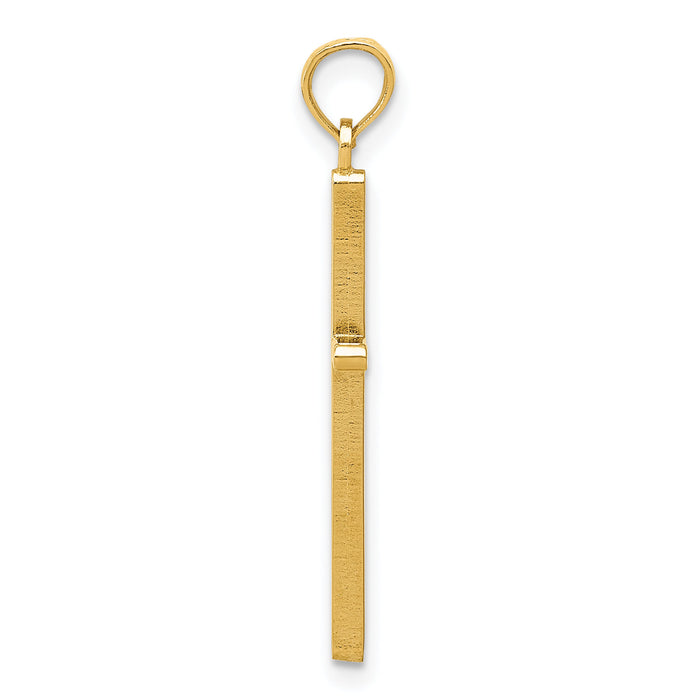 14k Polished Cross Pendant-C3784