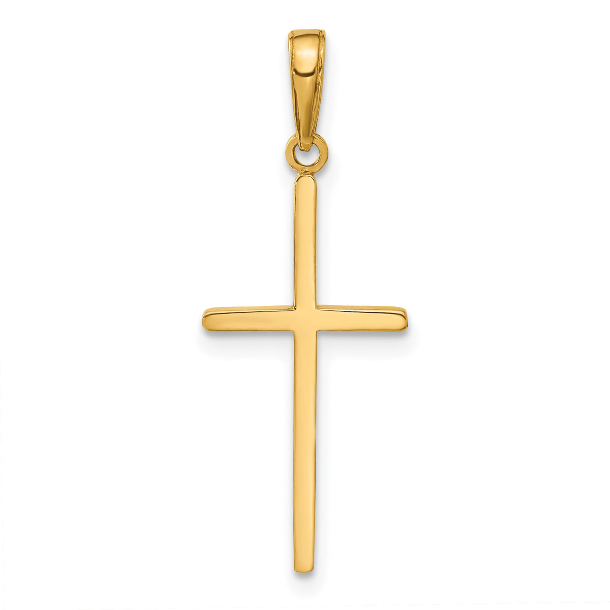 14k Polished Cross Pendant-C3784