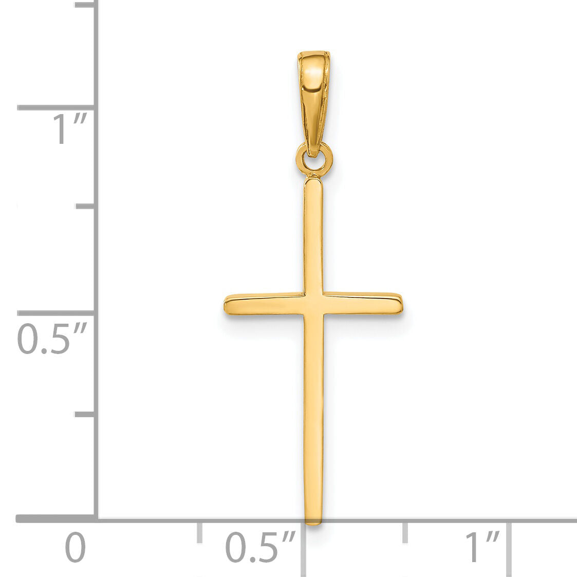 14k Polished Cross Pendant-C3784