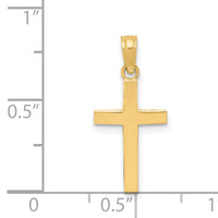 14k Beveled Cross Charm-C3785