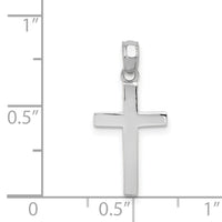 14k White Gold Beveled Cross Charm-C3785W