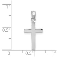 14k White Gold Beveled Cross Charm-C3785W