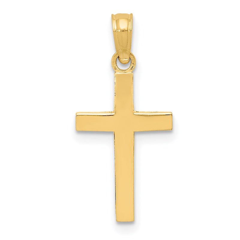 14k Beveled Cross Charm-C3785