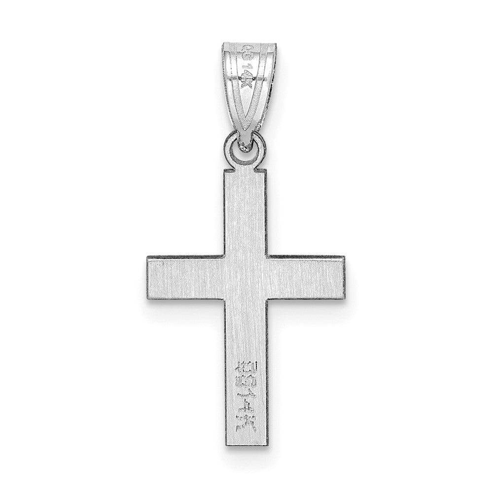 14k White Gold Polished Cross Charm-C3787W
