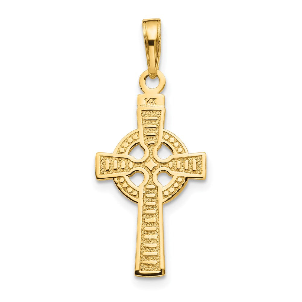 14k Reversible GOD IS LOVE Celtic Cross Pendant-C3802