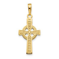 14k Reversible GOD IS LOVE Celtic Cross Pendant-C3802