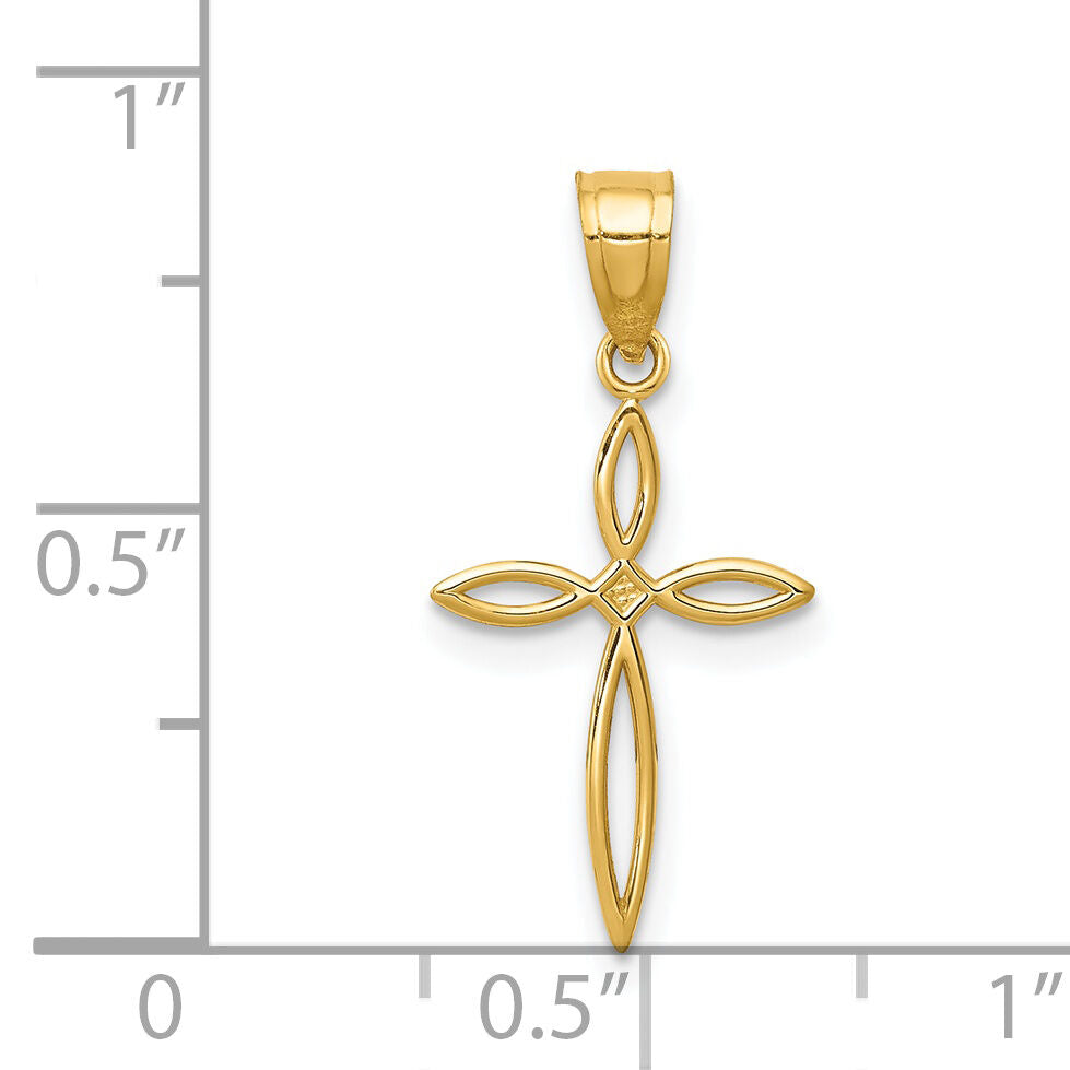 14k Passion Cross Charm-C3804