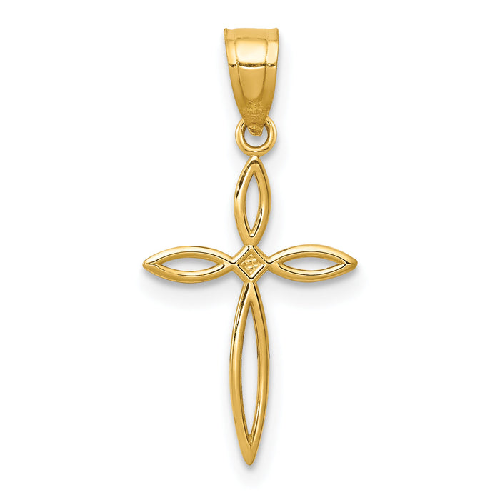 14k Passion Cross Charm-C3804