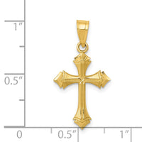 14k Diamond-cut Passion Cross Charm-C3811