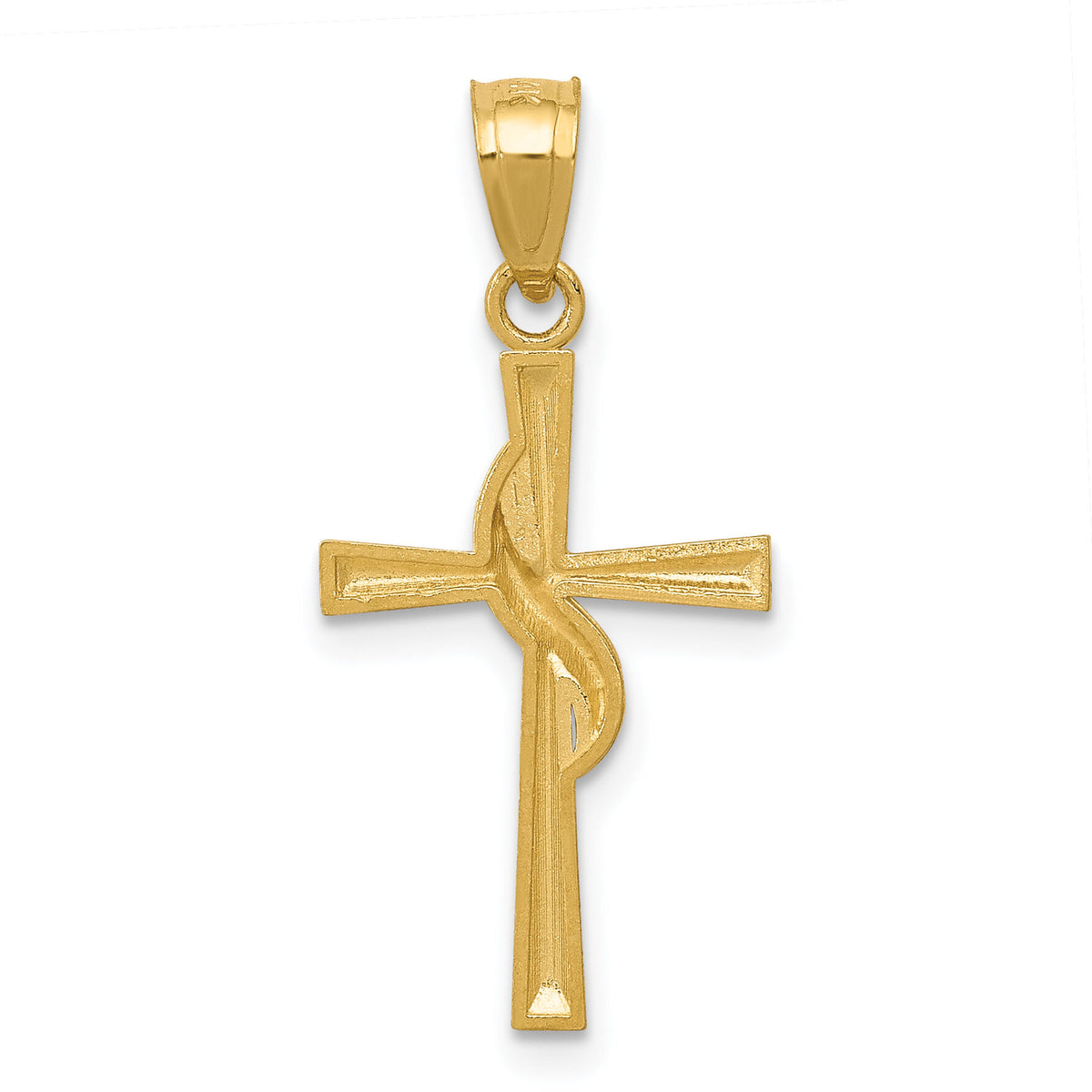 14k Polished Cross Pendant-C3813