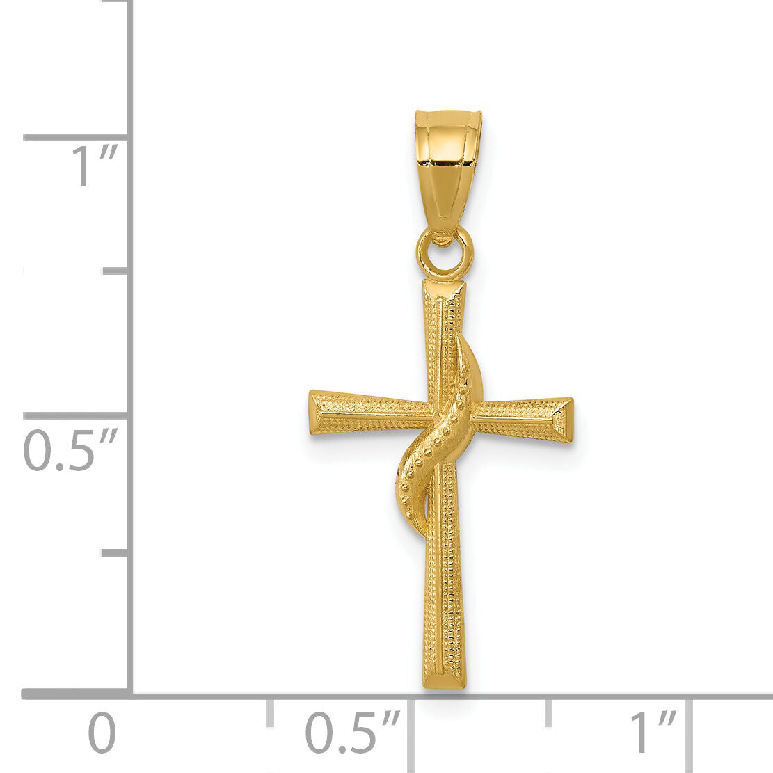 14k Polished Cross Pendant-C3813